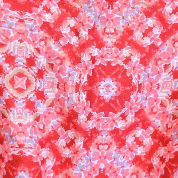 EDDIE BAUER XXL 100% Cotton Geometric Short Sleeve Blouse - Picture 5 of 7